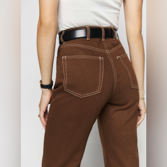 Reformation | Cowboy High Rise Straight Jeans 24 Chocolate Brown Organic Cotton - Picture 8 of 8